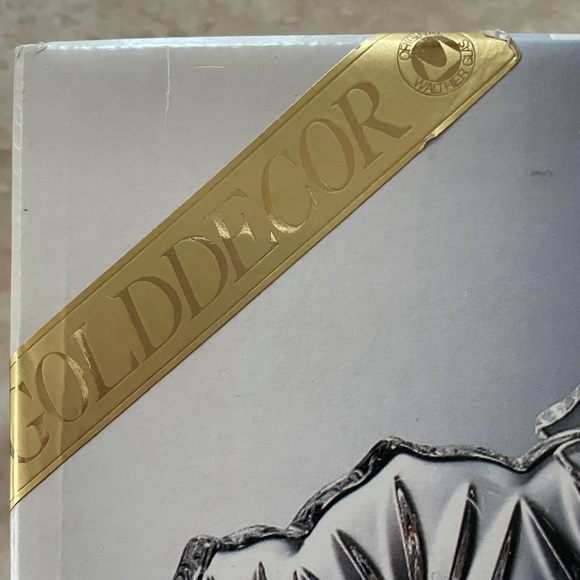 NEW Germany Original Walther Crystal Glas Basket with Handle, Gold Trim - Picture 5 of 8